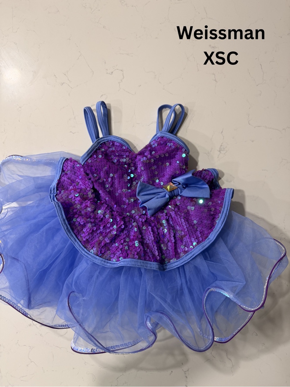 Weissman Purple Sequin and Blue Tulle Dance Costume